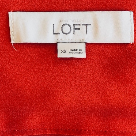 Ann Taylor Loft women size XS long sleeve red blouse top - Picture 7 of 13